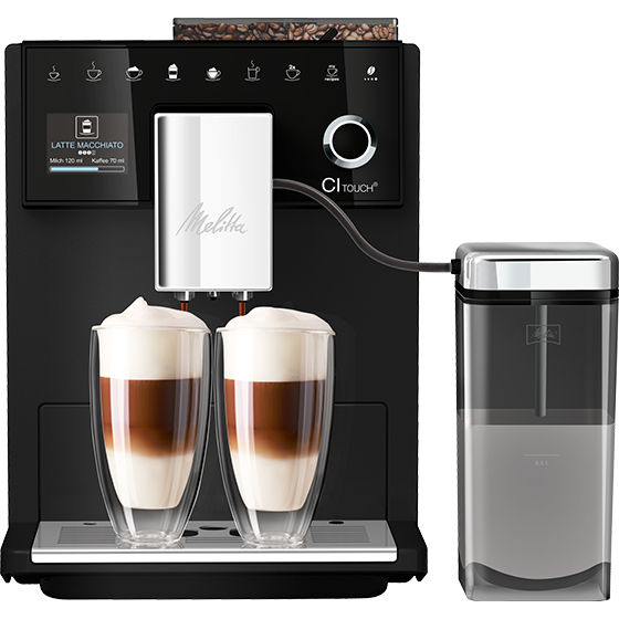 Melitta® Kaffeevollautomat Melitta CI Touch Mattschwarz 6781950 1 – Studio front view of matte black CI Touch® machine
